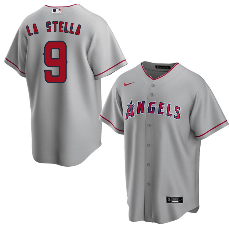 Nike Men #9 Tommy La Stella Los Angeles Angels Baseball Jerseys Sale-Gray